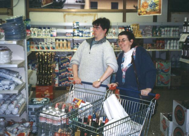 Erste Eink&auml;ufe - mein Bruder Udo und ich.